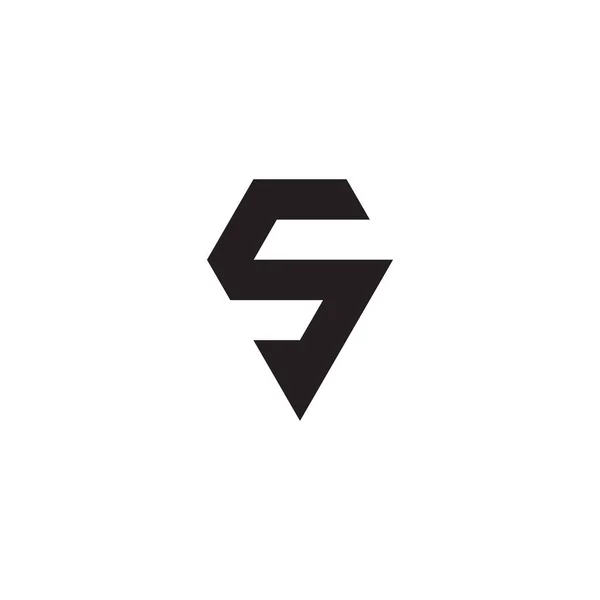 Letter Shaped Diamond Outline Simple Symbol Logo Vector —  Vetores de Stock