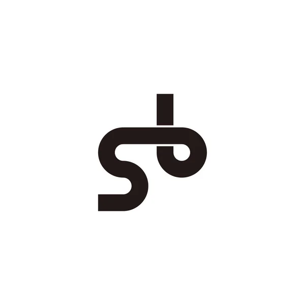 Літера Єднати Геометричний Символ Простий Вектор Логотипу — стоковий вектор