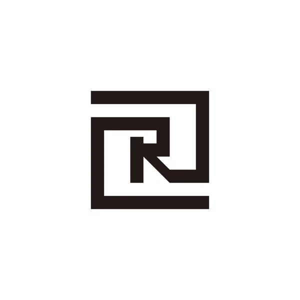 Letter Square Line Geometric Symbol Simple Logo Vector —  Vetores de Stock