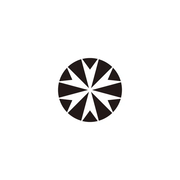 Snowflake Circle Geometric Symbol Simple Logo Vector — Stock Vector