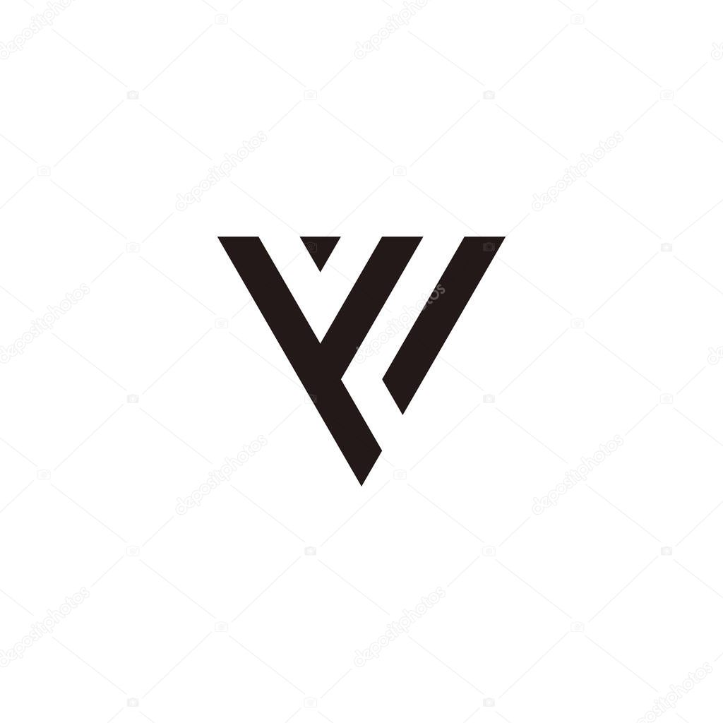 letter VW triangle geometric simple symbol logo vector