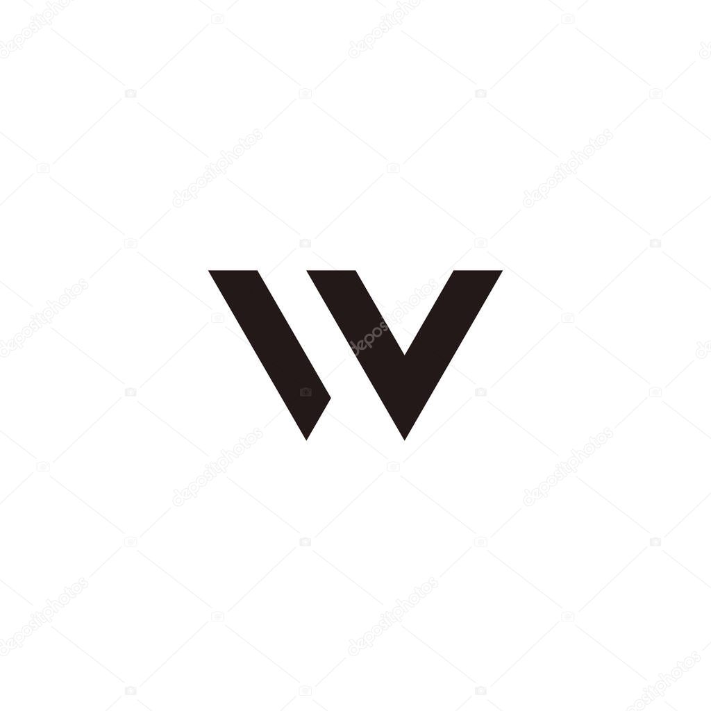 Letter W and V geometric symbol simple logo vector