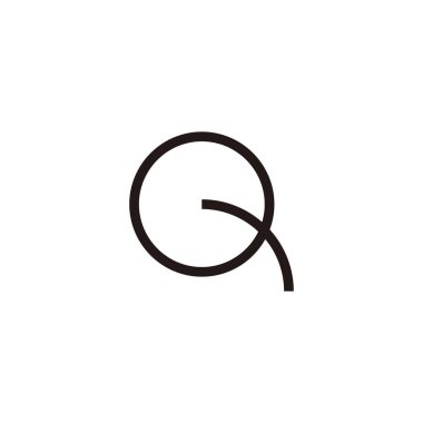 Letter Q line, neat geometric symbol simple logo vector