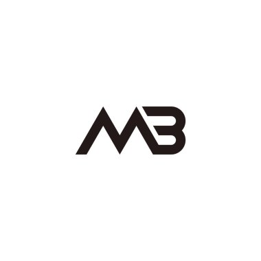 Letter MB connect geometric symbol simple logo vector