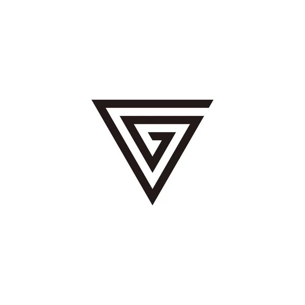 Letter Spiral Triangle Geometric Symbol Simple Logo Vector — Vector de stock