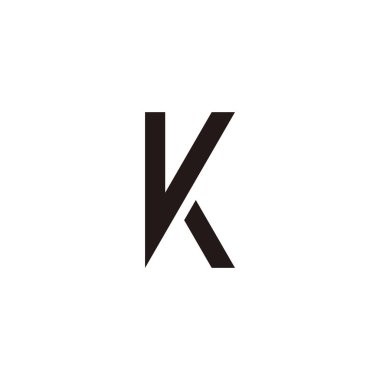 letter V and K geometric symbol simple logo vector