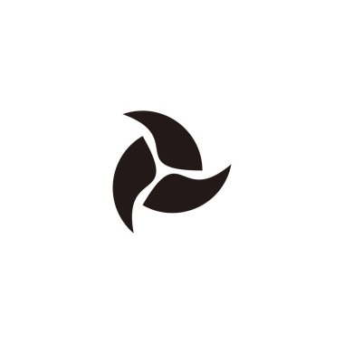 Three fish geometric symbol simple logo vector