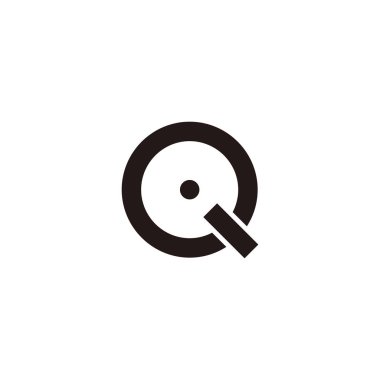 letter Q and i geometric symbol simple logo vector