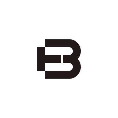 letter T and B geometric symbol simple logo vector
