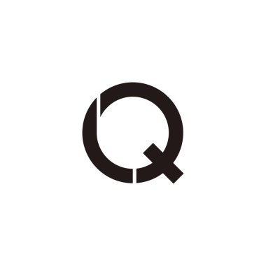 Letter L and Q geometric symbol simple logo vector