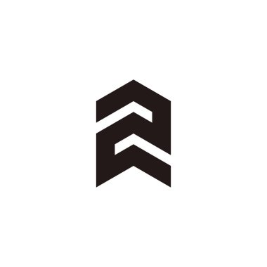 Number 2 arrow geometric symbol simple logo vector