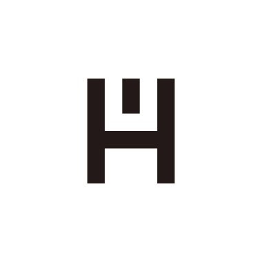 Letter H and w geometric symbol simple logo vector