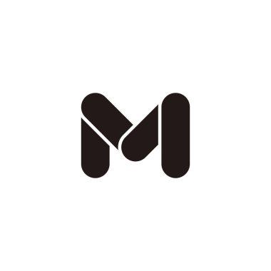 Letter M capsules geometric symbol simple logo vector