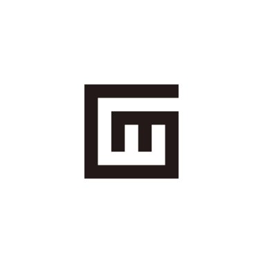 Letter GM square geometric symbol simple logo vector