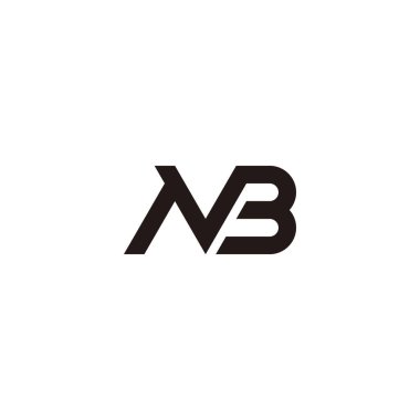 Letter NB connect geometric symbol simple logo vector