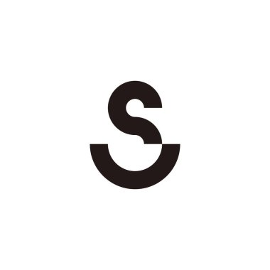 Letter S smile geometric symbol simple logo vector