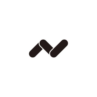 Letter N three capsules geometric symbol simple logo vector