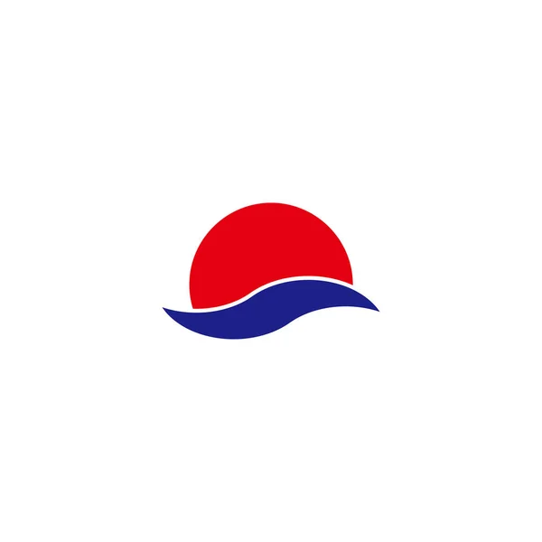 Sunset Sea Geometric Symbol Simple Logo Vector — Wektor stockowy