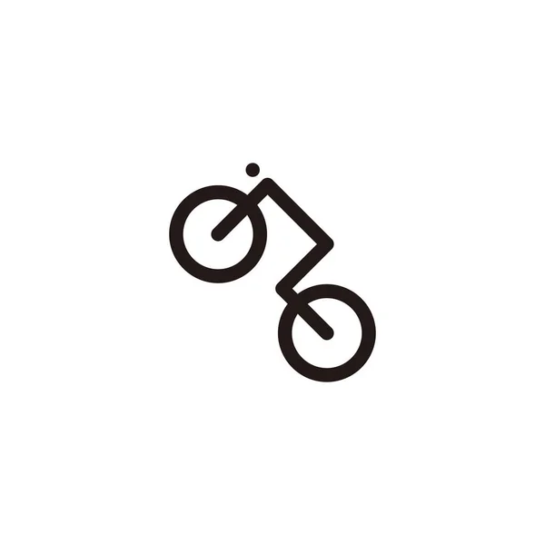 Combination Bicycle Human Geometric Symbol Simple Logo Vector — Stockový vektor