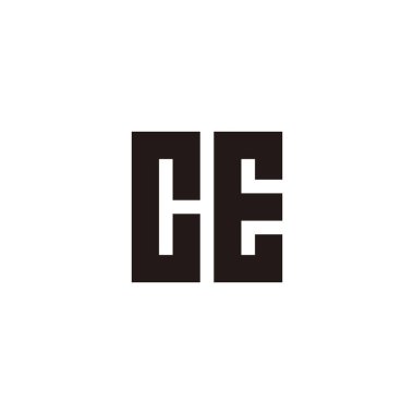 CE kare harfi, geometrik sembol basit logo vektörü