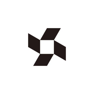 Harf X kutusu, değerli geometrik sembol basit logo vektörü