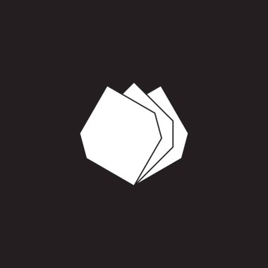 Üç yaprak, çiçek geometrik sembolü basit logo vektörü