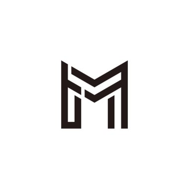 TM mt M çift, geometrik sembol basit logo vektörü