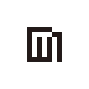 Harf Gm kare, özet geometrik sembol basit logo vektörü