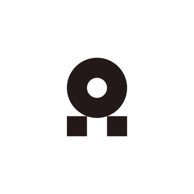 Harf O ve A kare, daire geometrik sembol basit logo vektörü