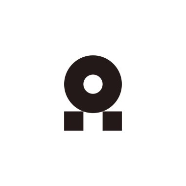 Harf O ve A kare, daire geometrik sembol basit logo vektörü