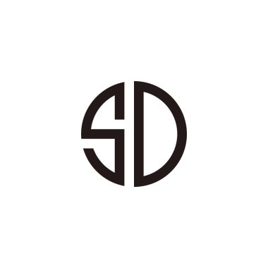 SD harfi daire geometrik sembol basit logo vektörü