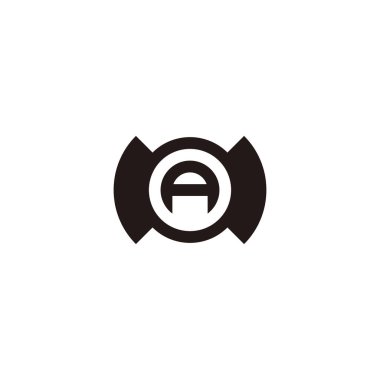 M 'deki A harfi, daire, geometrik sembol basit logo vektörü