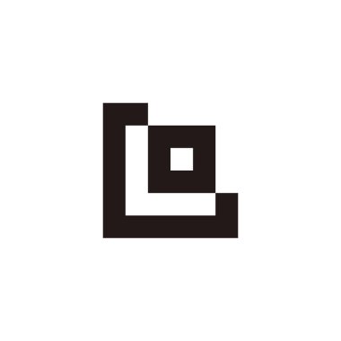 G ve O harfi kilitli, kare geometrik sembol basit logo vektörü