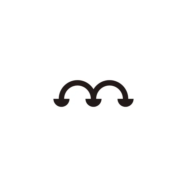 Lettre Champignon Symbole Géométrique Simple Logo Vecteur — Image vectorielle