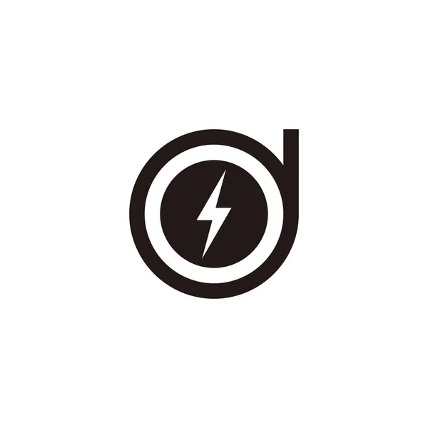 Litera Błyskawica Okrągły Symbol Geometryczny Prosty Wektor Logo — Wektor stockowy