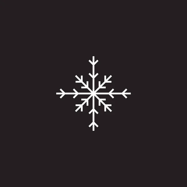 Floco Neve Linha Símbolo Geométrico Vetor Logotipo Simples — Vetor de Stock