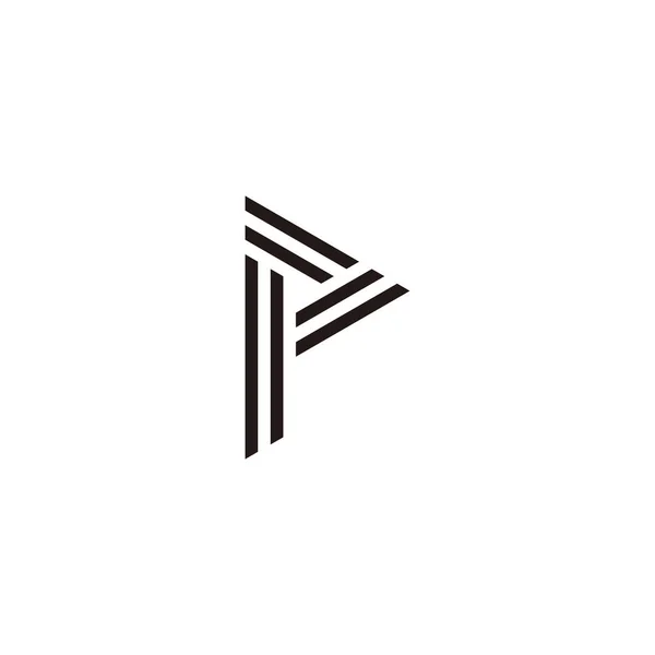 Letra Líneas Dobles Símbolo Geométrico Simple Logo Vector — Vector de stock