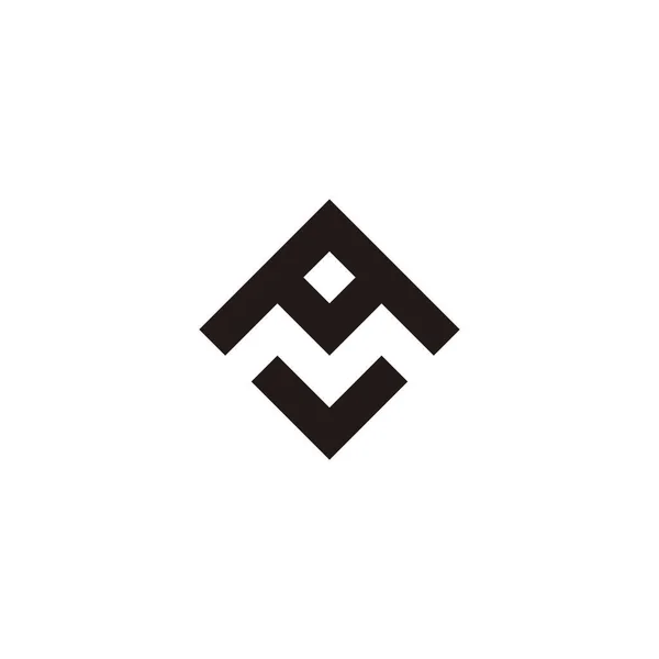 Bokstaven Och Fyrkantig Geometrisk Symbol Enkel Logotyp Vektor — Stock vektor