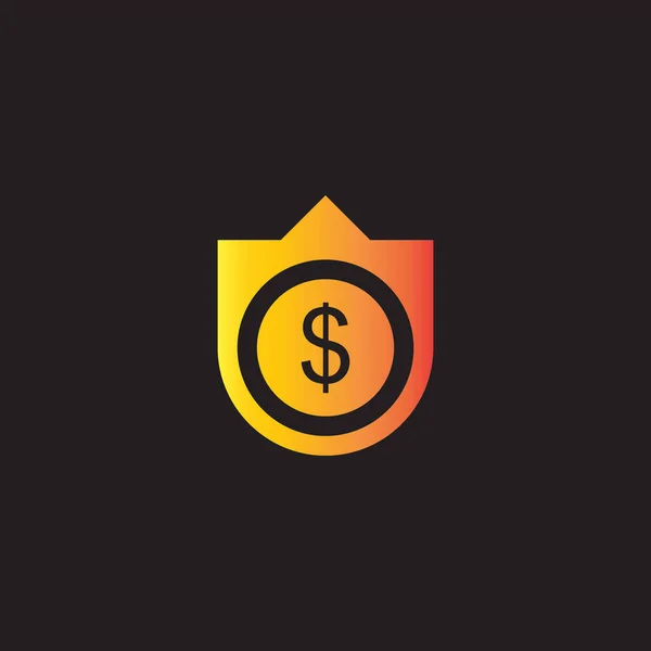 Coroa Dollar Símbolo Geométrico Vetor Logotipo Simples — Vetor de Stock