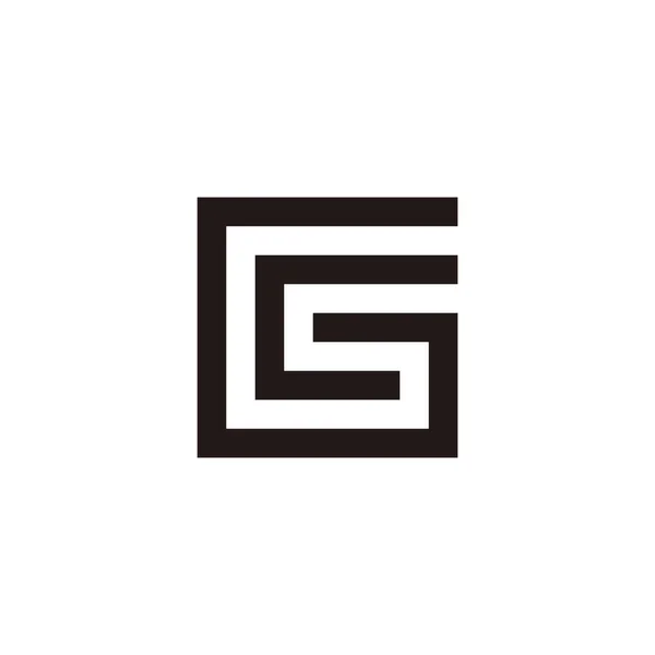 Letra Cuadrado Rayas Símbolo Geométrico Simple Logo Vector — Archivo Imágenes Vectoriales