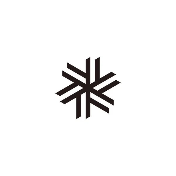 Kar tanesi, çift geometrik sembol basit logo vektörü