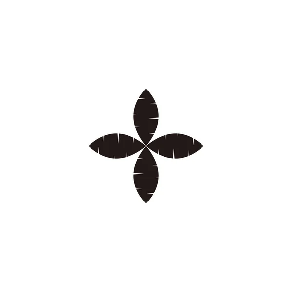 Feuilles Illustration Symbole Géométrique Simple Logo Vecteur — Image vectorielle