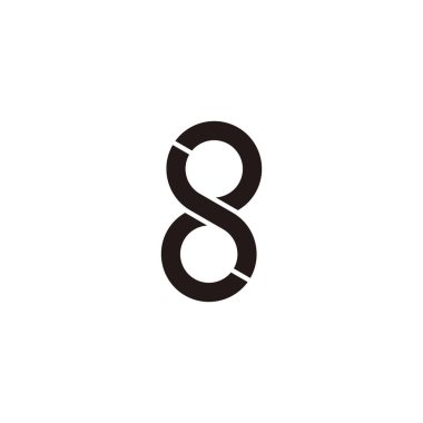 8 numaralı harfler, daire geometrik semboller basit logo vektörü