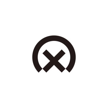 Harf X ve n eğrisi, geometrik sembol basit logo vektörü