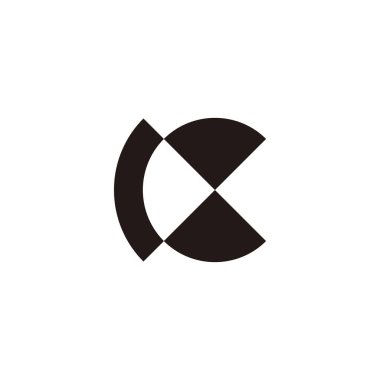 C harfi elmas, geometrik sembolün ana hatları basit logo vektörü