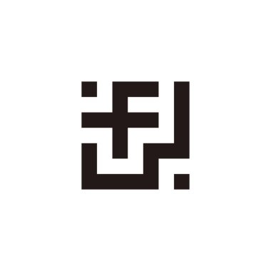 f W karesi, noktalar geometrik sembol basit logo vektörü