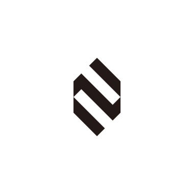 N harfi veya z altıgen geometrik sembol basit logo vektörü