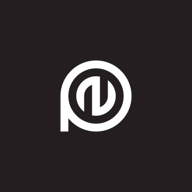 P harfinde N harfi, daire geometrik sembol basit logo vektörü