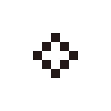 0 harfi hedefi, geometrik sembolü kareler basit logo vektörü