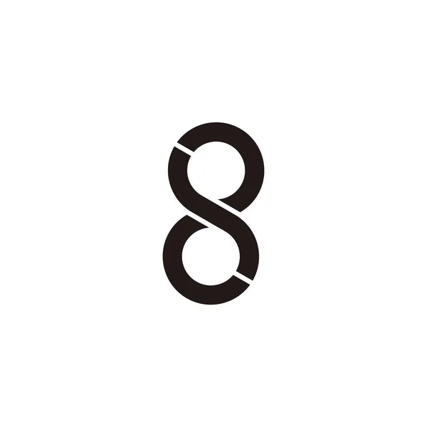 文字番号8アウトライン 円の幾何学的なシンボルシンプルなロゴベクトル — ストックベクタ